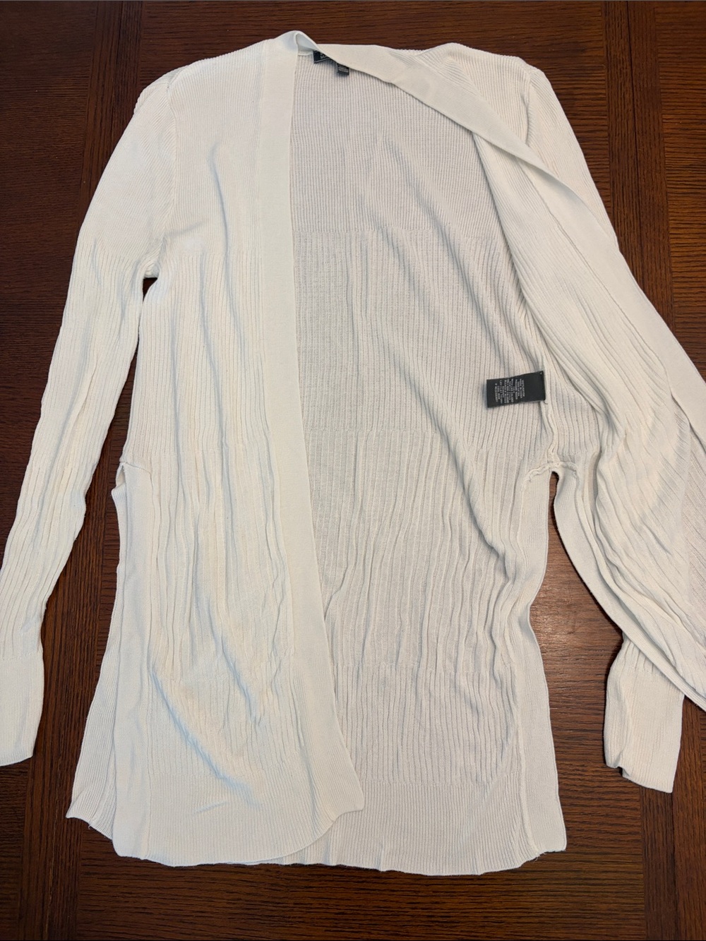 89th & Madison White Open-Front Ribbed Cardigan - Picture 2 of 4
